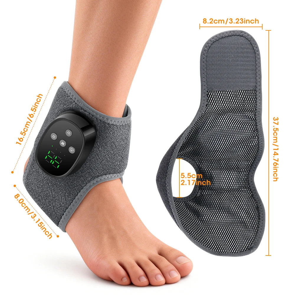 Wireless Heated Ankle Massager with Vibration Therapy