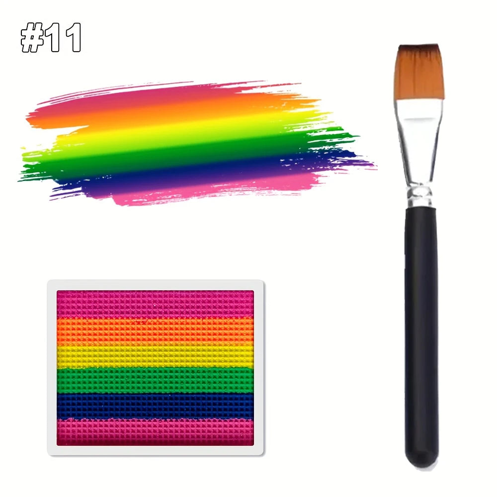 Rainbow Striped Face and Body Paint Palette