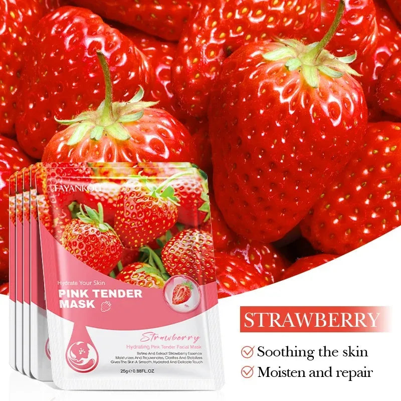 10-Piece Fruit Essence Hydrating and Brightening Facial Mask Set