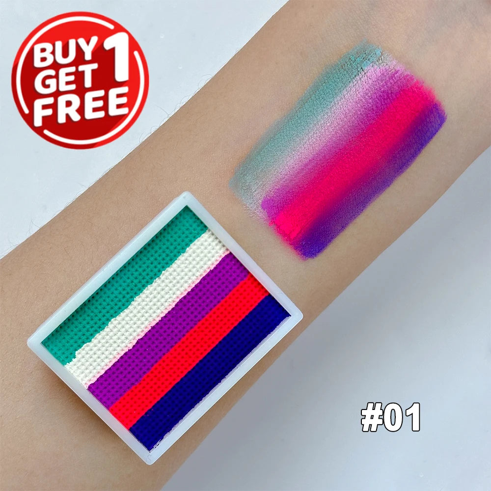 UV Glow-in-the-Dark Rainbow Face and Body Paint Set