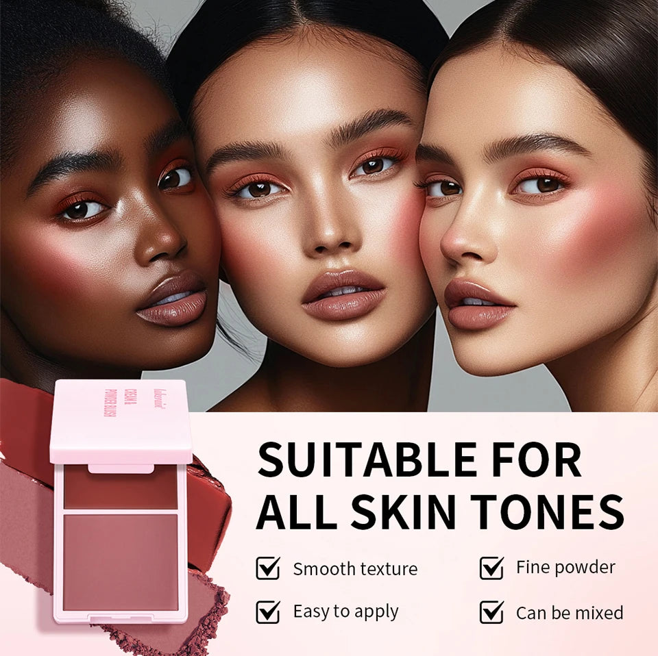 2-in-1 Cream and Powder Face Blush Duo - 9