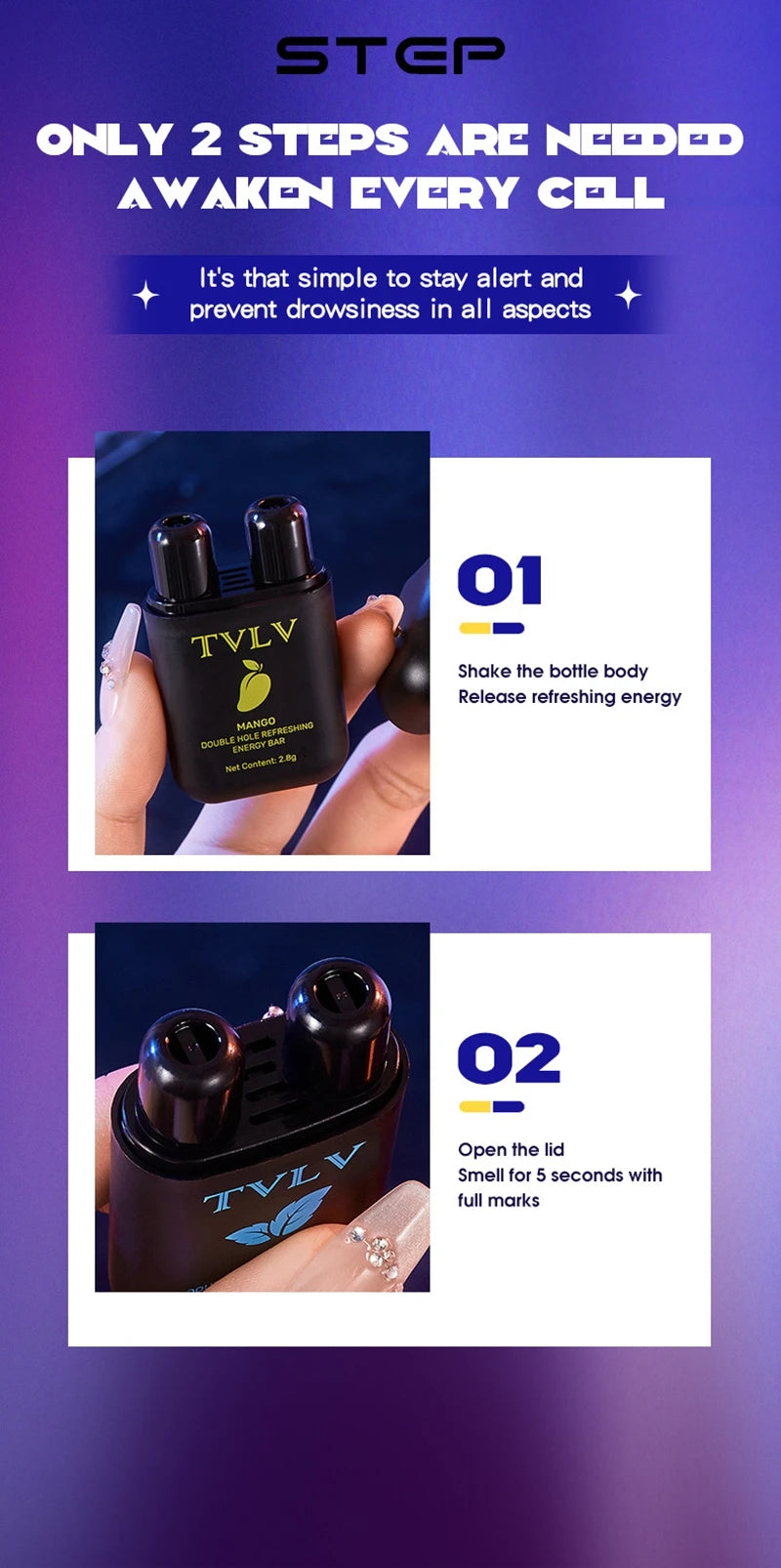 Dual-Hole Refreshing Aromatherapy Energy Inhaler