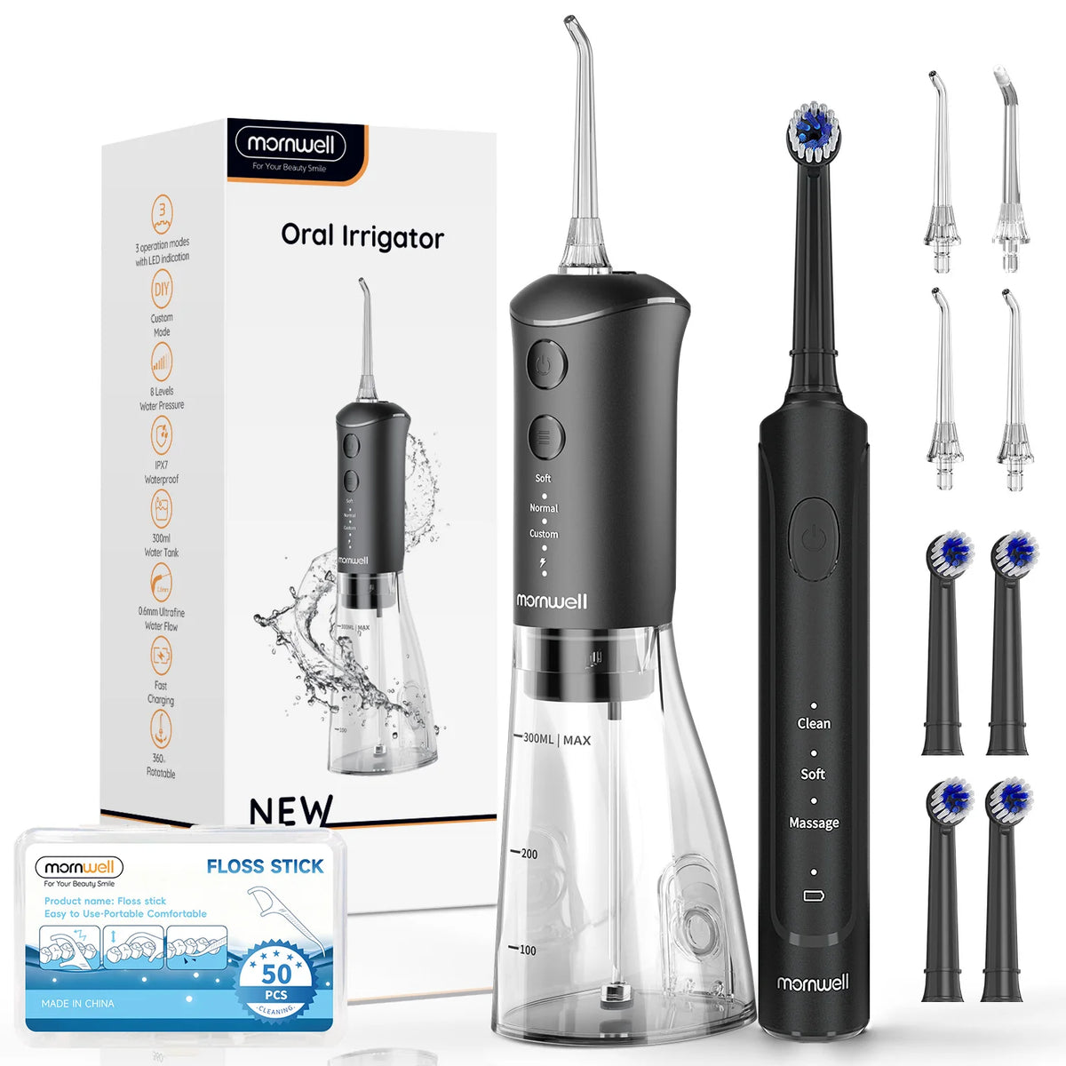 Professional Electric Toothbrush and Water Flosser Oral Care Kit