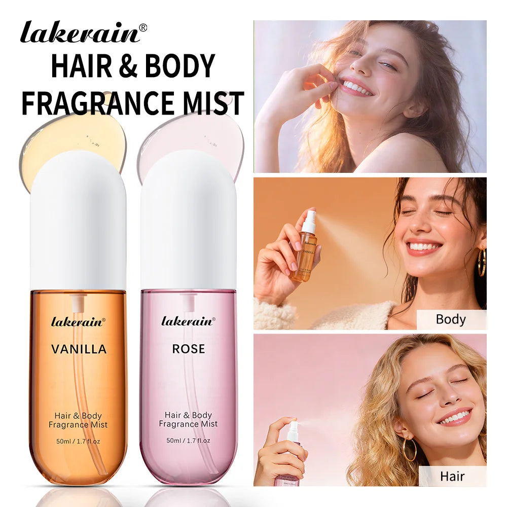 Long-Lasting Vanilla and Rose Hair and Body Fragrance Mist