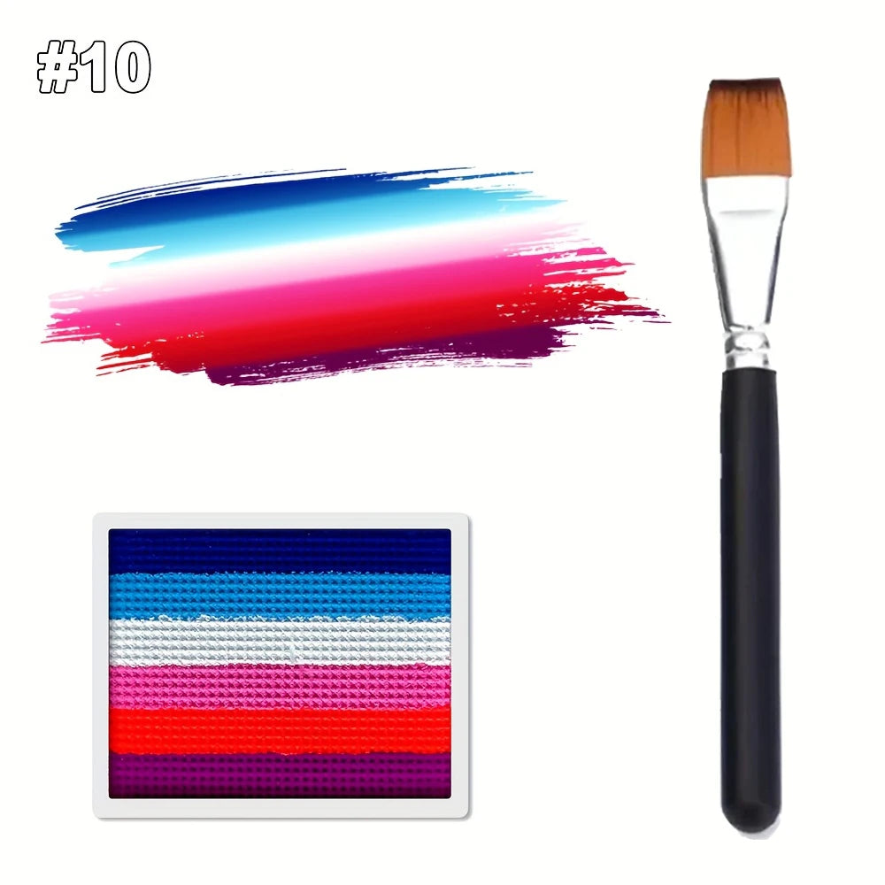 Rainbow Striped Face and Body Paint Palette - 23