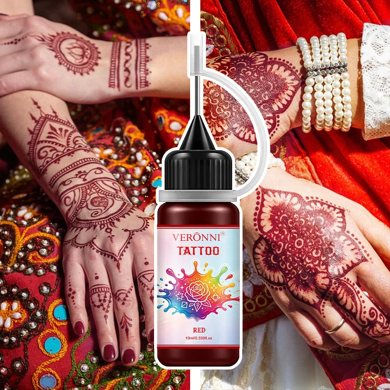 Waterproof Temporary Tattoo Ink Kit with Stencils