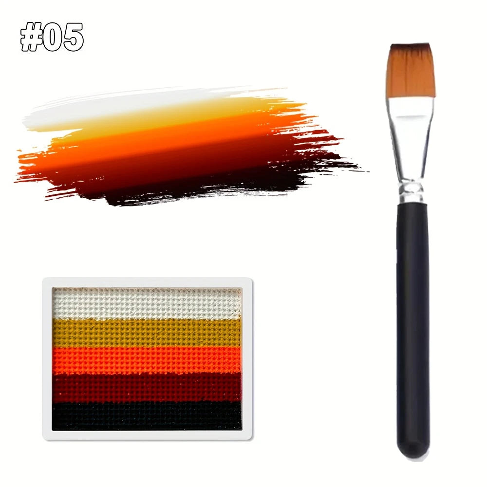 Rainbow Striped Face and Body Paint Palette - 17