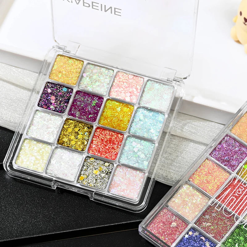 Glitter Sequin Eyeshadow Palette for Festivals and Parties