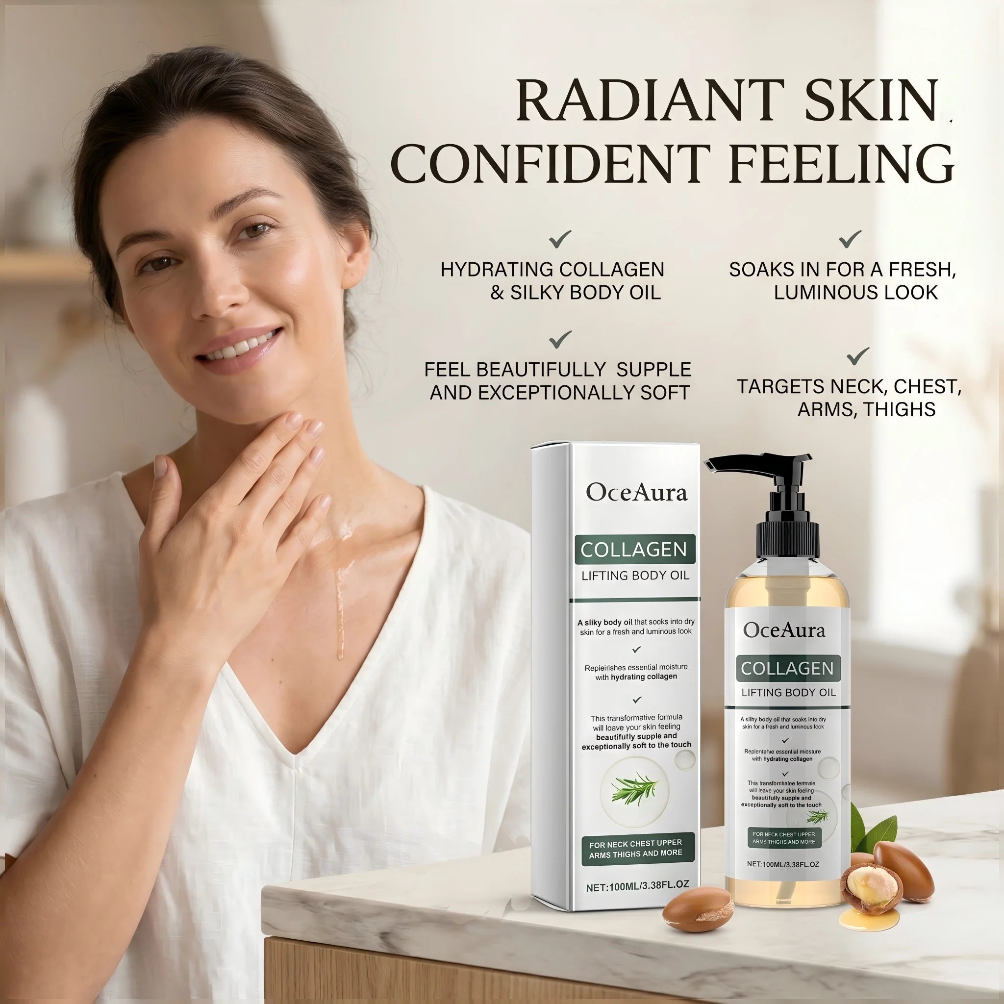Collagen Firming Body Oil for Skin Tightening and Hydration - 10
