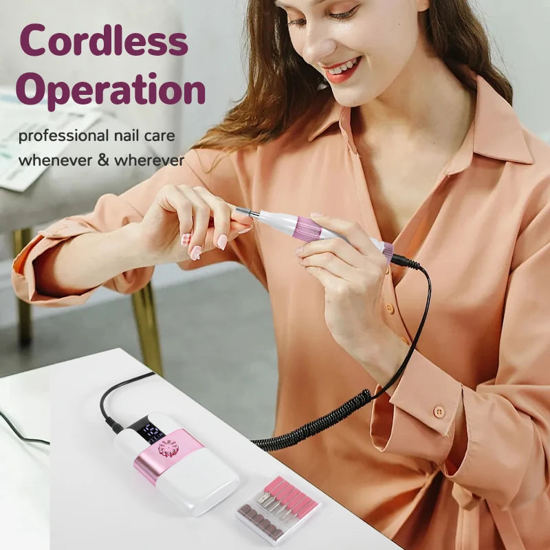 Professional Rechargeable Electric Nail Drill File Kit