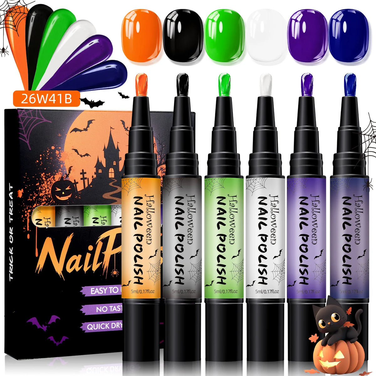 Halloween Peel-Off Nail Polish Pen Set