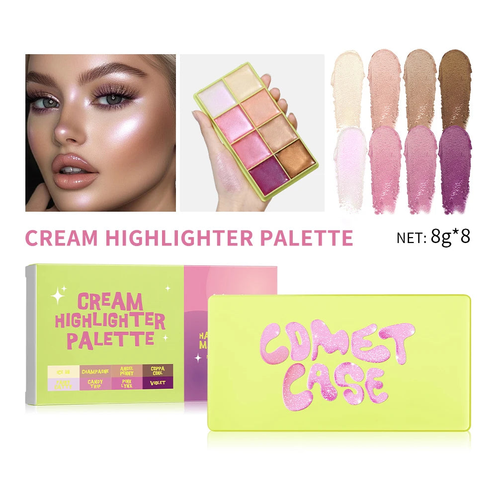 8-Color Cream Contour, Blush and Highlighter Palette - 23