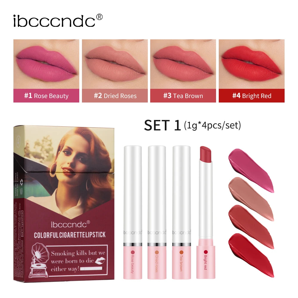 Matte Velvet Cigarette Lipstick Set - 25