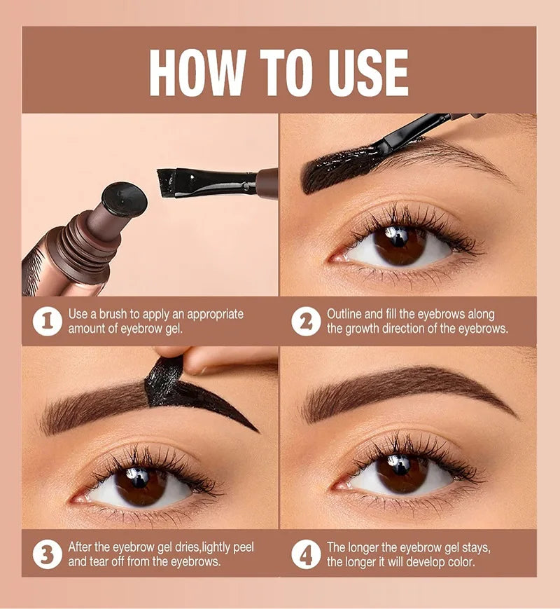 Long-Lasting Waterproof Peel-Off Eyebrow Tint Gel