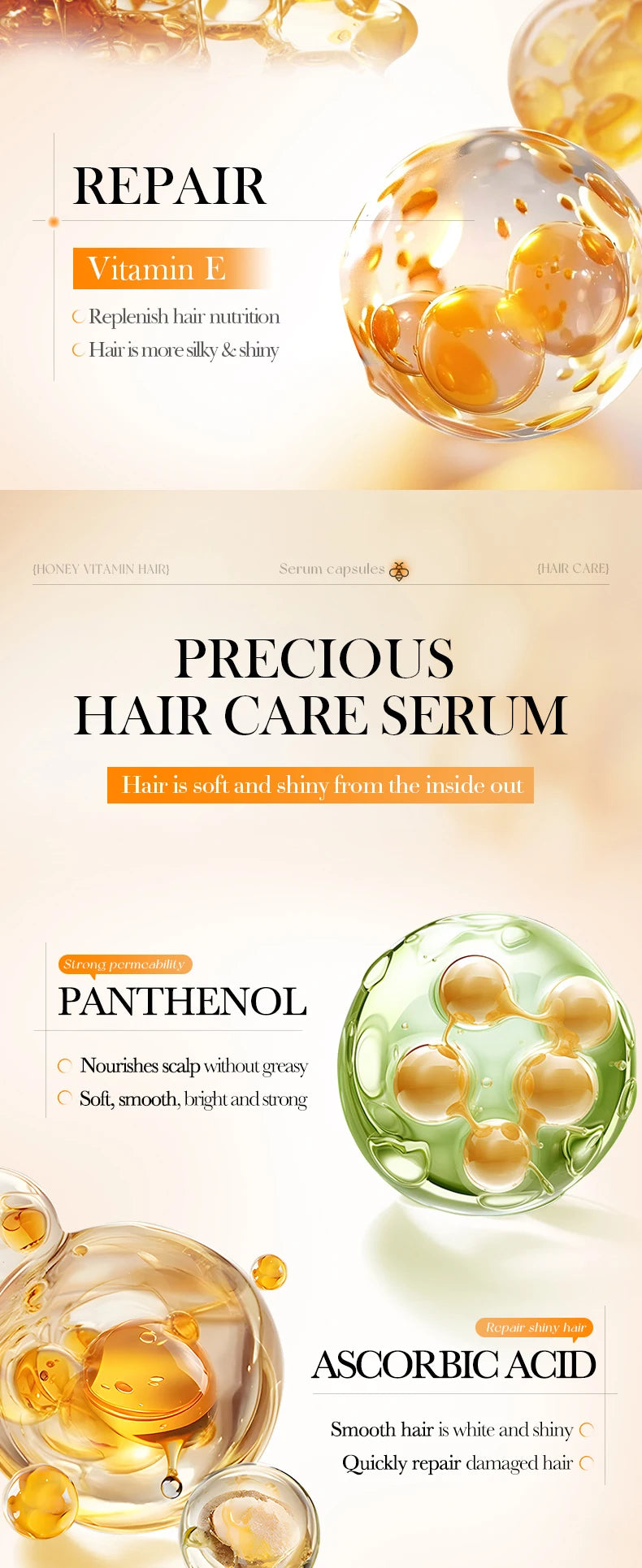 Hair Repair Vitamin Serum Capsules for Smooth Frizzy Hair - 11