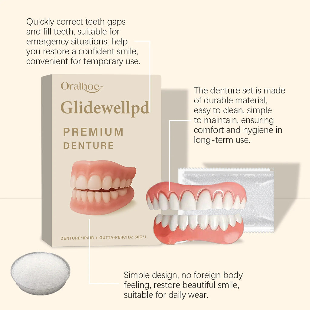 Temporary Silicone Denture Set for Instant Smile Restoration