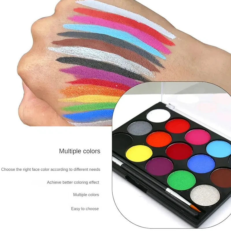 15-Color Professional Face and Body Painting Kit