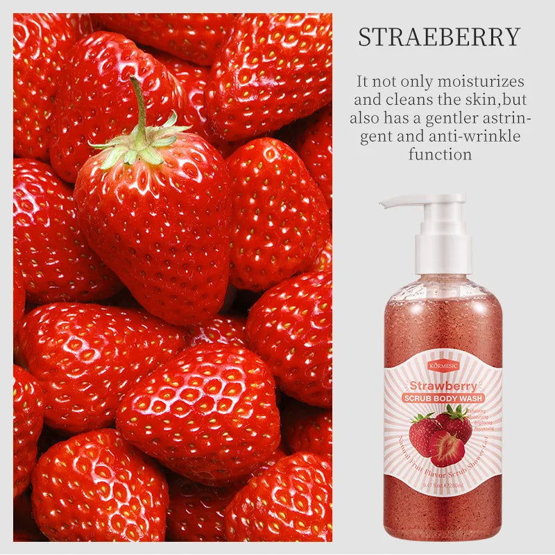 Exfoliating Fruit Scented Body Scrub Shower Gel