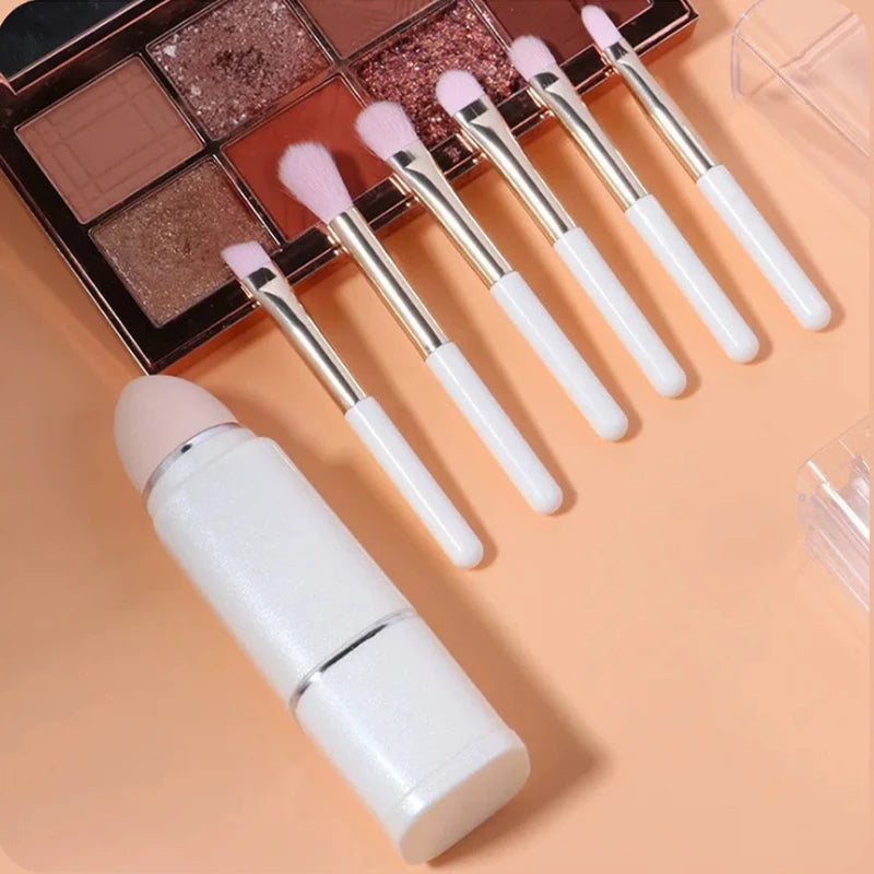 8-Piece Retractable Travel Makeup Brush Set