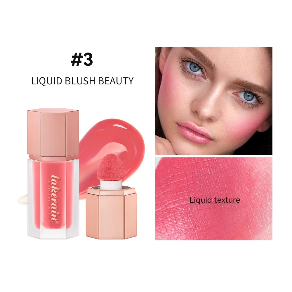 Waterproof Velvet Matte Liquid Blush with Mushroom Brush