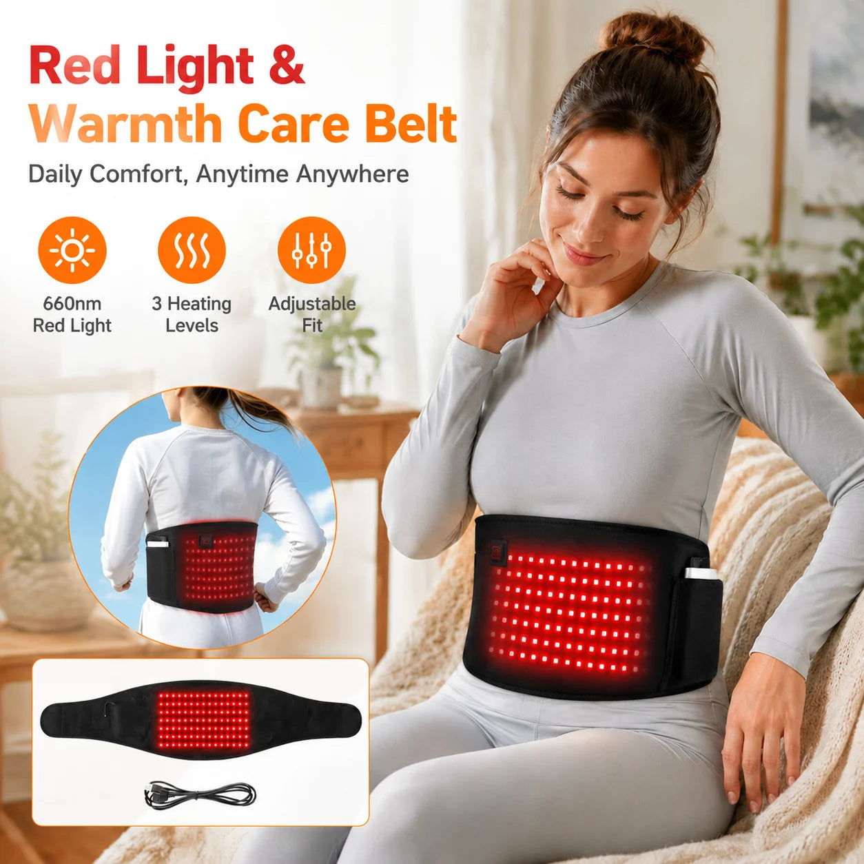 Red Light Therapy Heating Belt for Pain Relief - 1