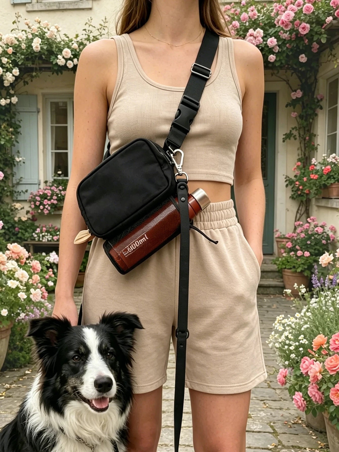 Hands-Free Dog Walking Crossbody Bag with Waste Dispenser - 1