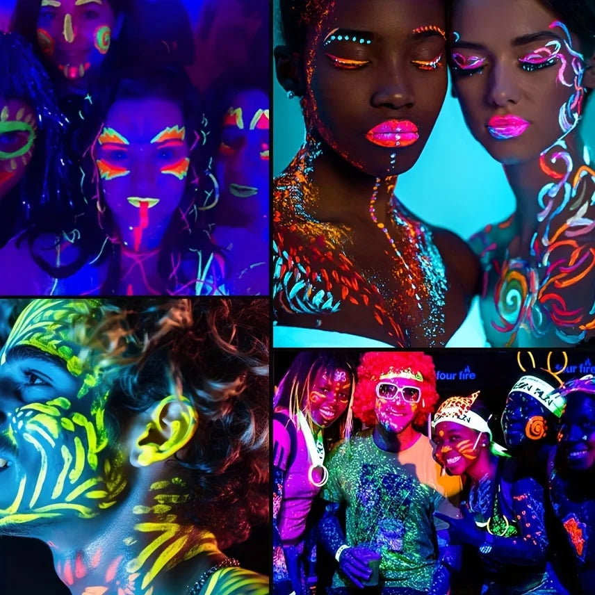 Neon UV Glow Face and Body Paint for Parties
