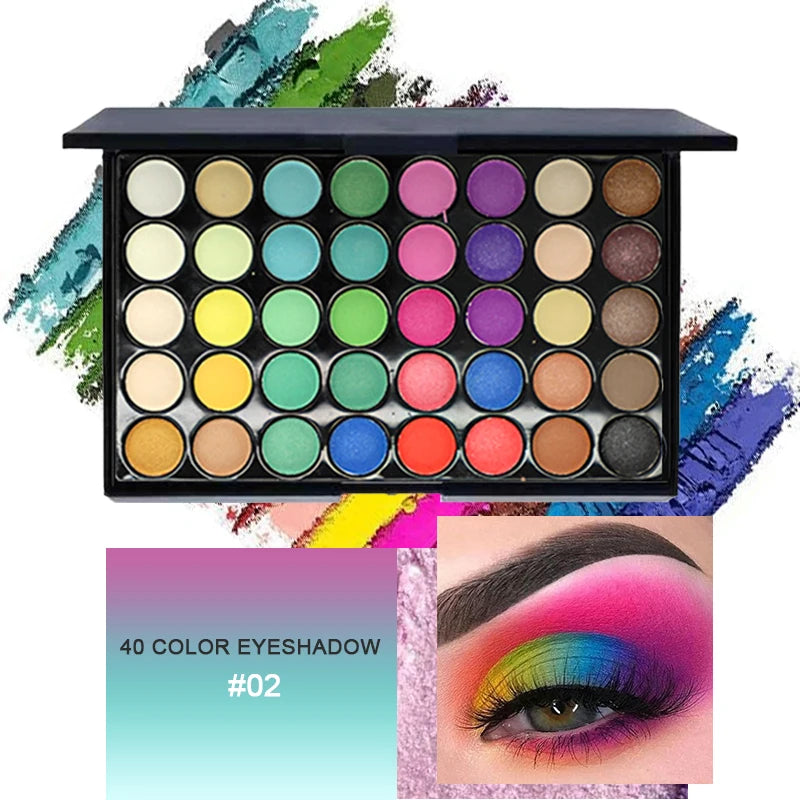 40-Color Professional Eyeshadow and Makeup Tool Set