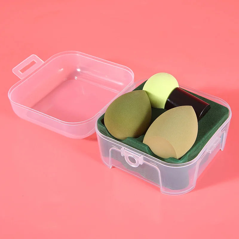 3-Piece Makeup Sponge Set with Storage Case