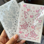 Butterfly and Flower Rhinestone Face Stickers