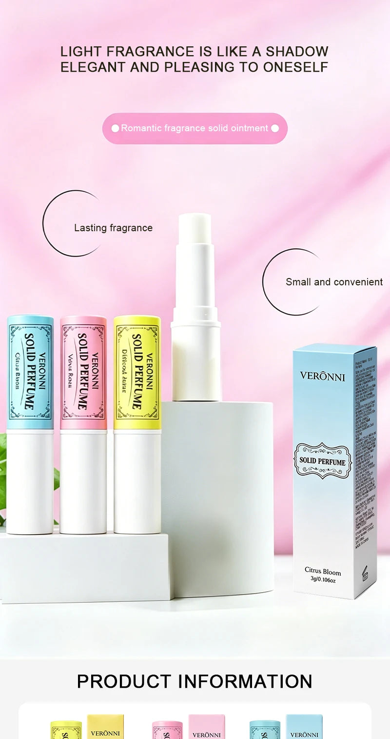 Portable Floral Solid Perfume Stick for Long-Lasting Fragrance