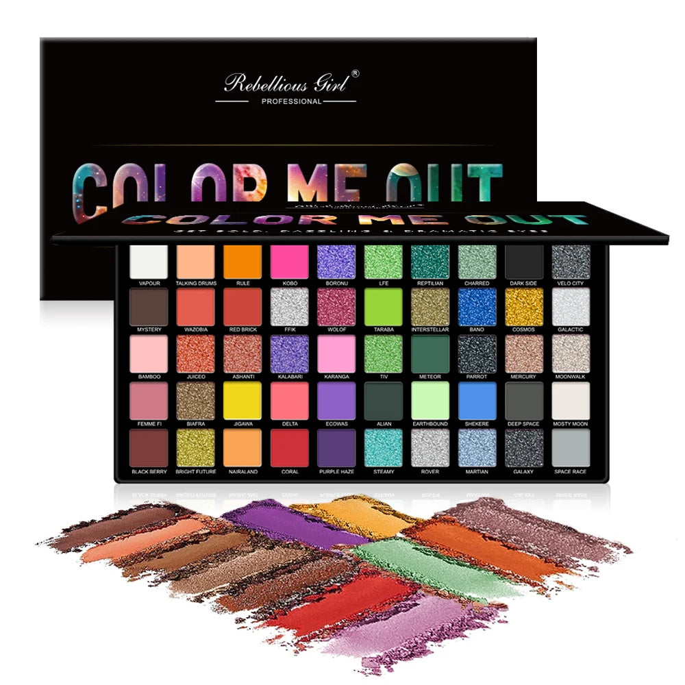 50-Color Professional Eyeshadow Palette for Makeup Artists