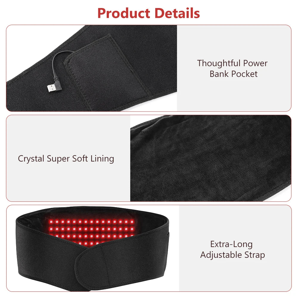Red Light Therapy Heating Belt for Pain Relief - 14