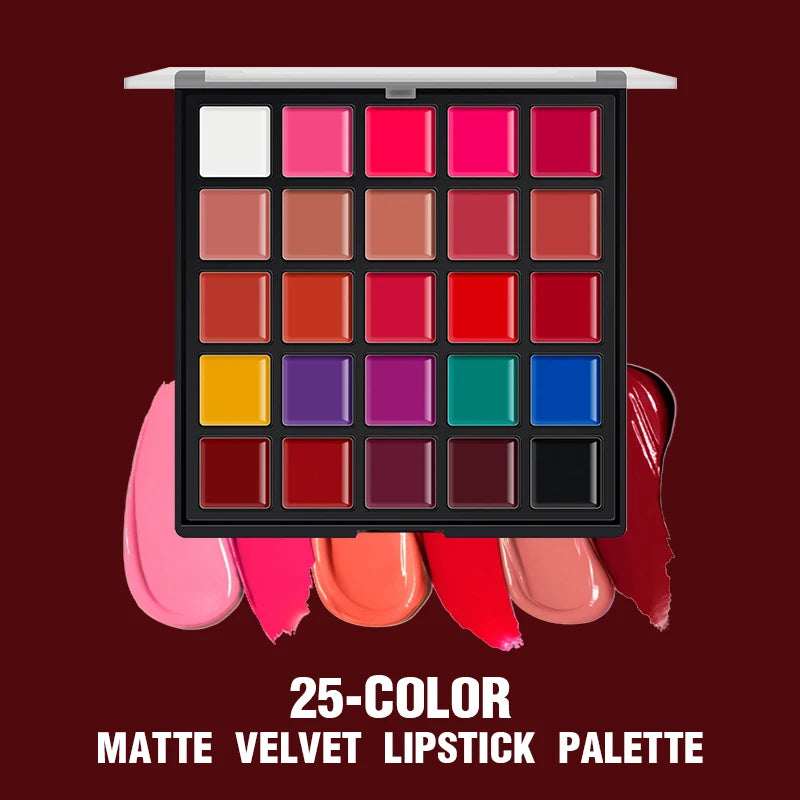 25-Shade Professional Moisturizing Lipstick and Lip Gloss Palette