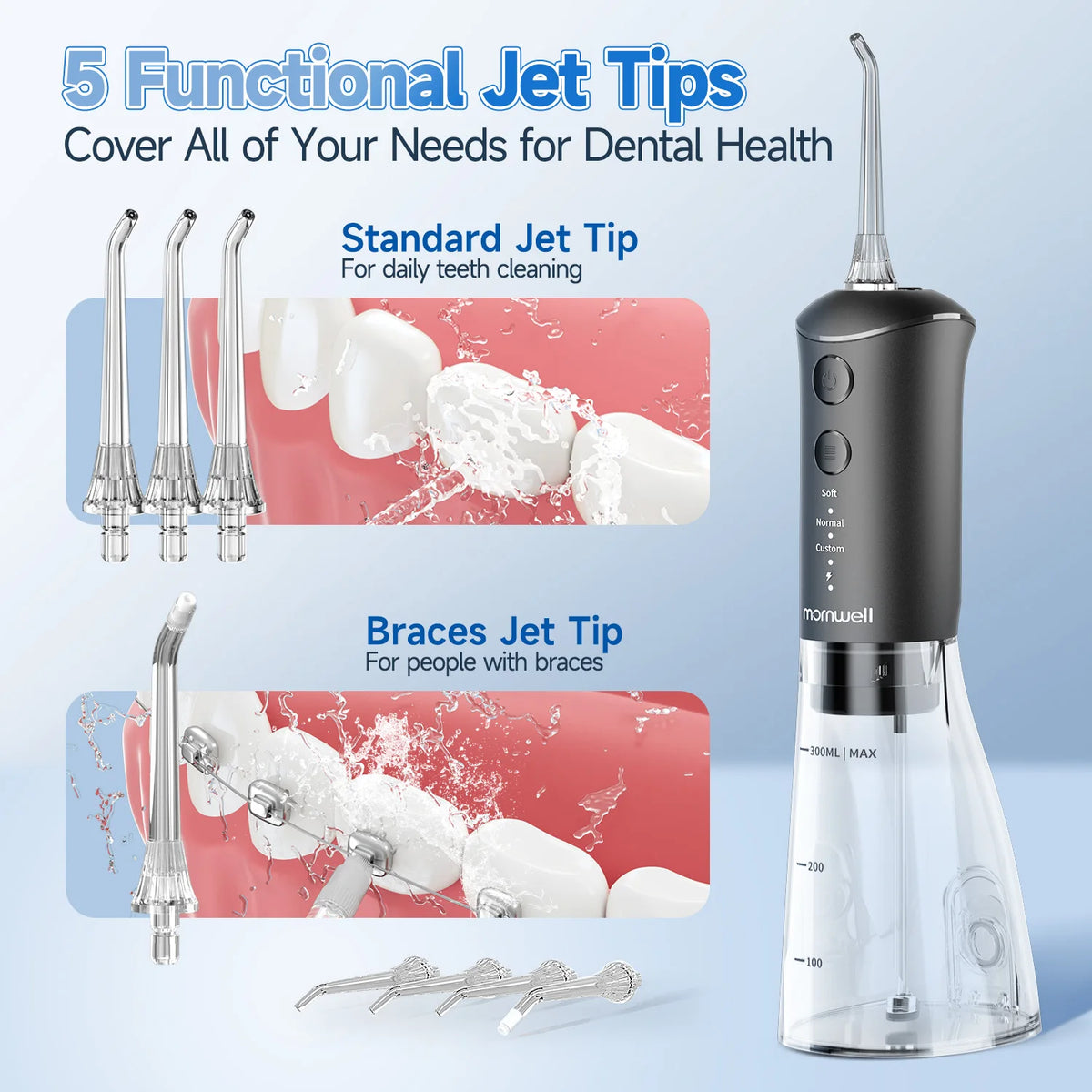 Portable Sonic Electric Toothbrush and Water Flosser Oral Care Set