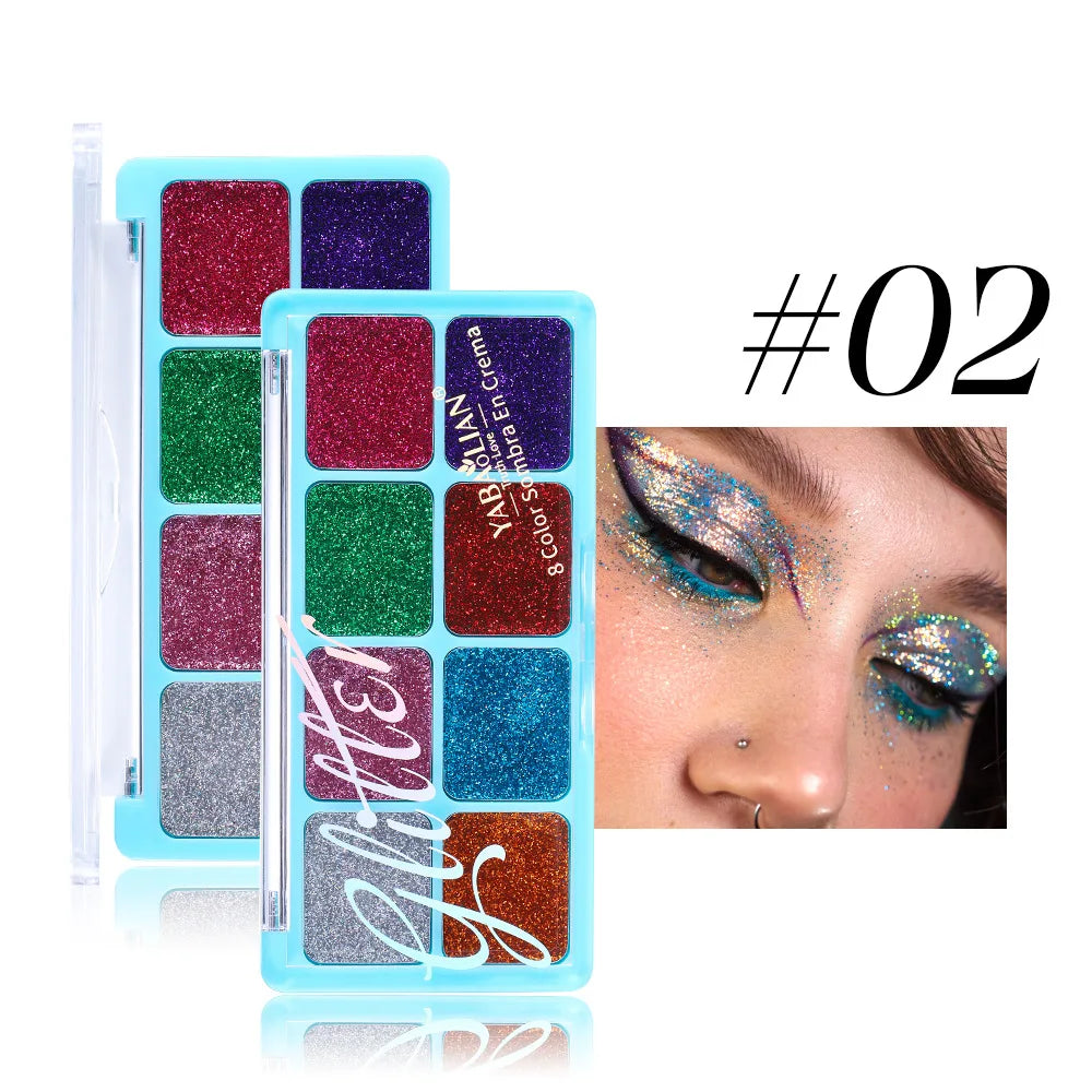 Chunky Glitter Eyeshadow Palette for Face and Body - 12