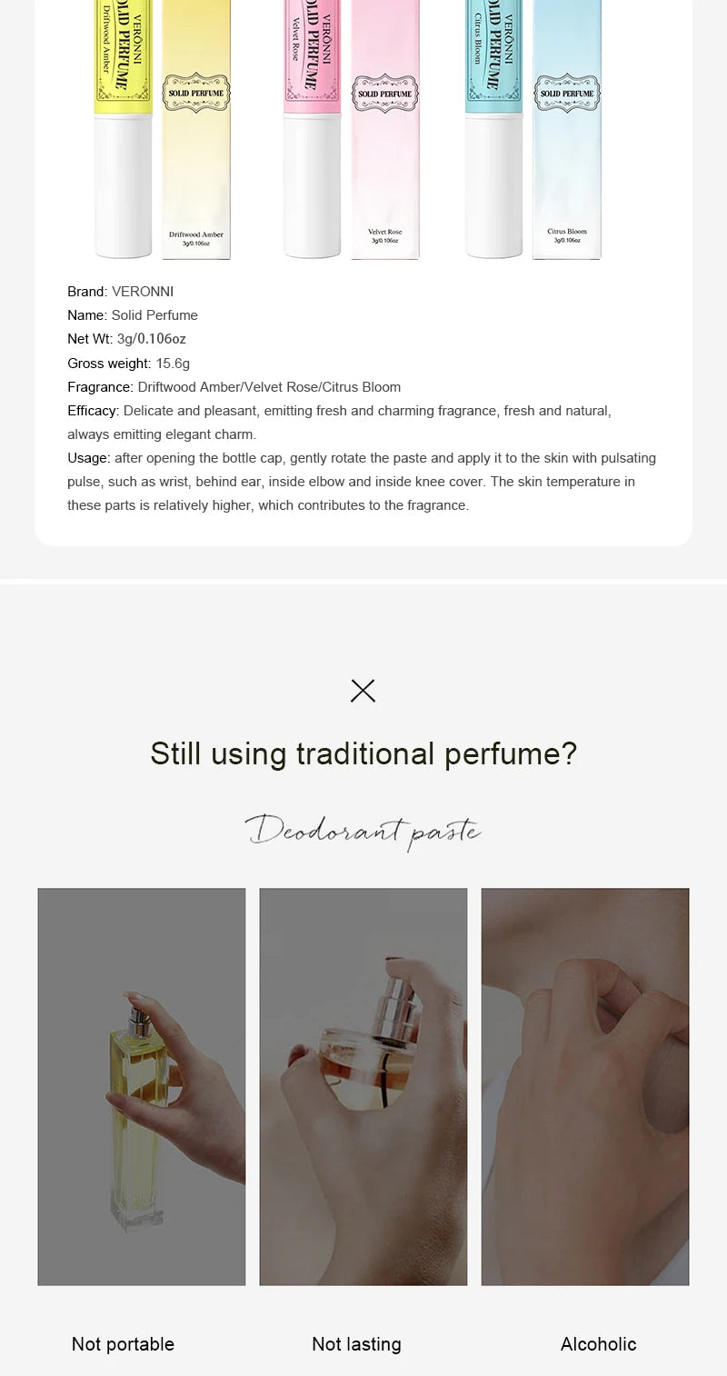 Portable Floral Solid Perfume Stick for Long-Lasting Fragrance