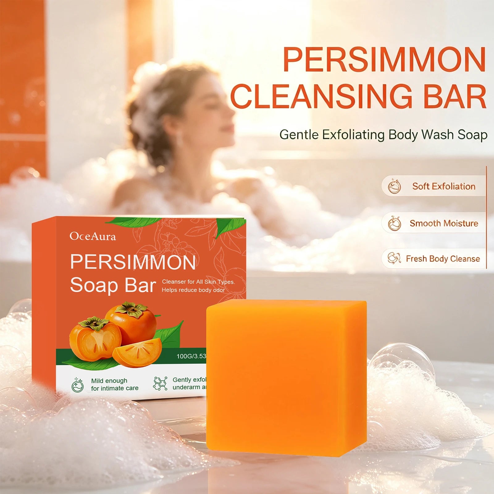 Persimmon Odor-Reducing Exfoliating Soap Bar - 3