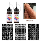 Temporary Tattoo Ink Kit with Stencils for DIY Body Art