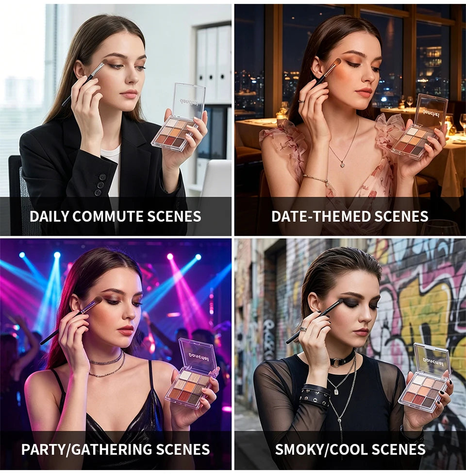 9-Color Professional Eyeshadow Palette for Daily and Party Looks