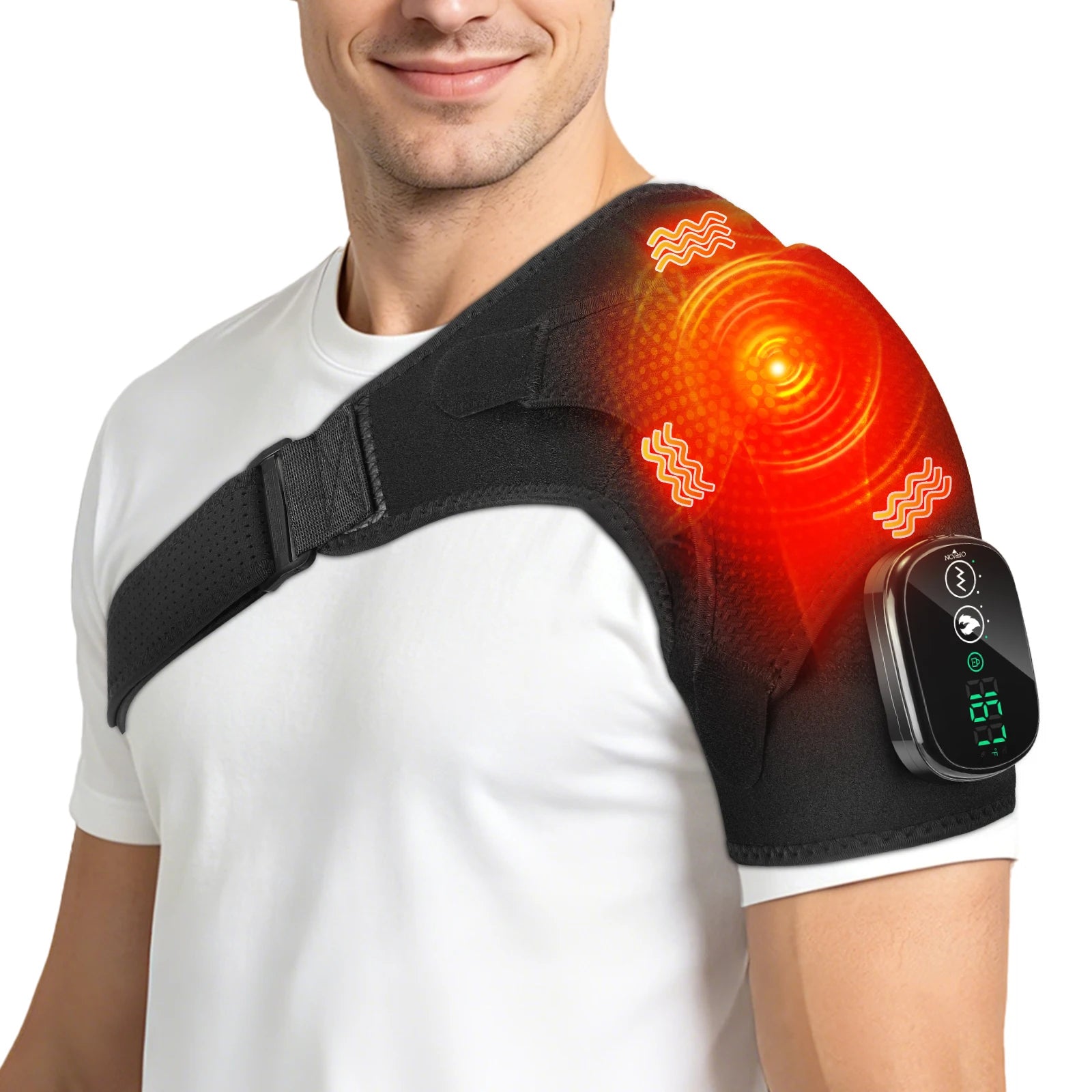 Cordless Heated Shoulder Massager with Vibration - 18