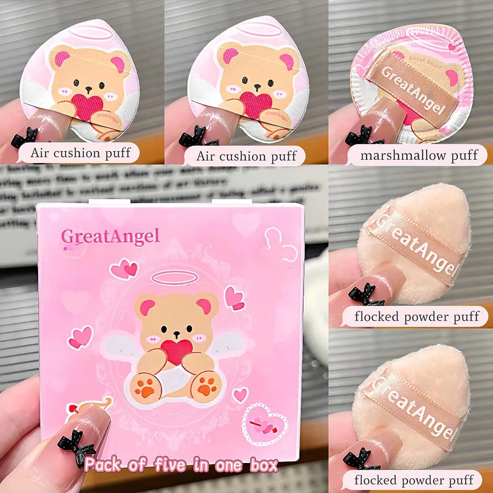 5-Piece Portable Makeup Powder Puff Set
