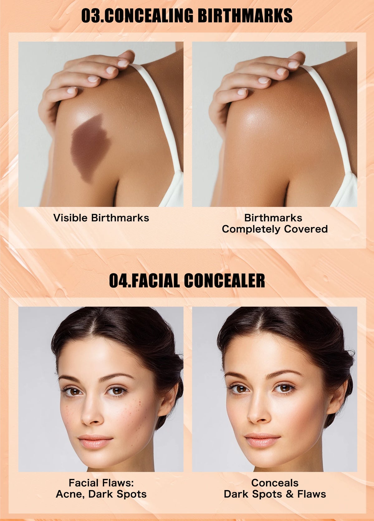 Four-Color All-Day Waterproof Face Concealer Palette