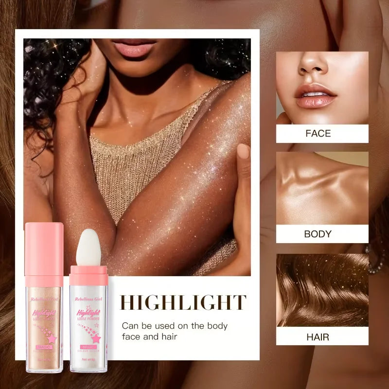 3-Pack Fairy Shimmer Highlighter Powder Stick for Face and Body