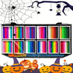 Professional Rainbow Face and Body Paint Palette for Halloween