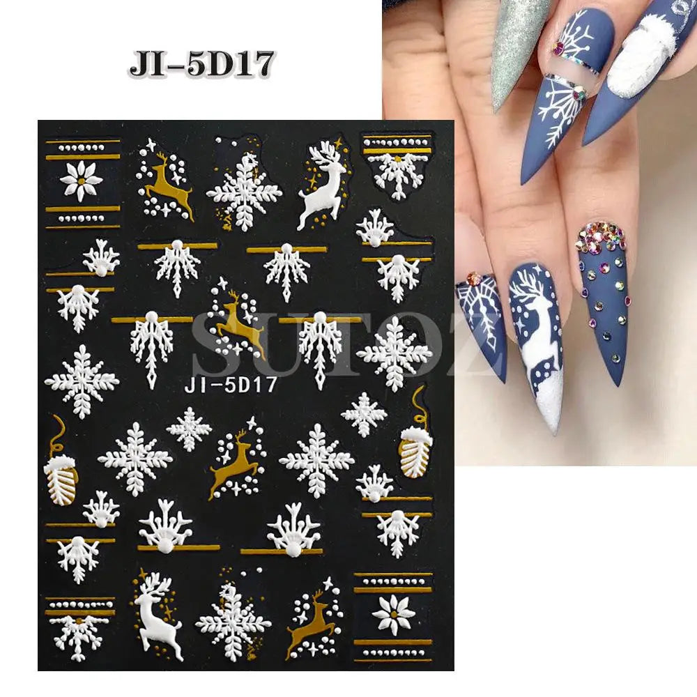 Festive Christmas Holiday Nail Art Decals