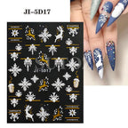 5D Embossed Christmas Nail Art Stickers