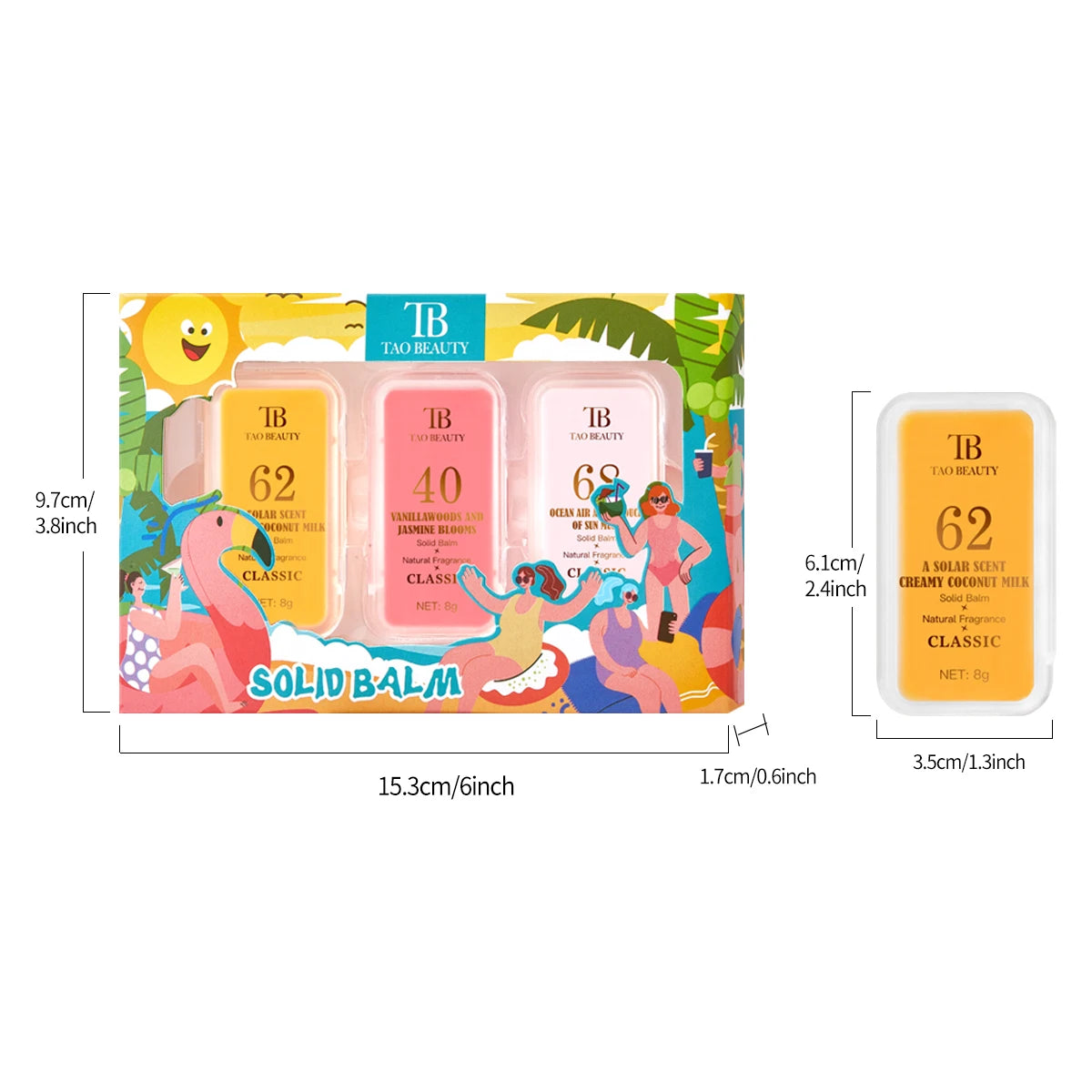 3-Pack Portable Solid Fragrance Balm for Travel and Dating