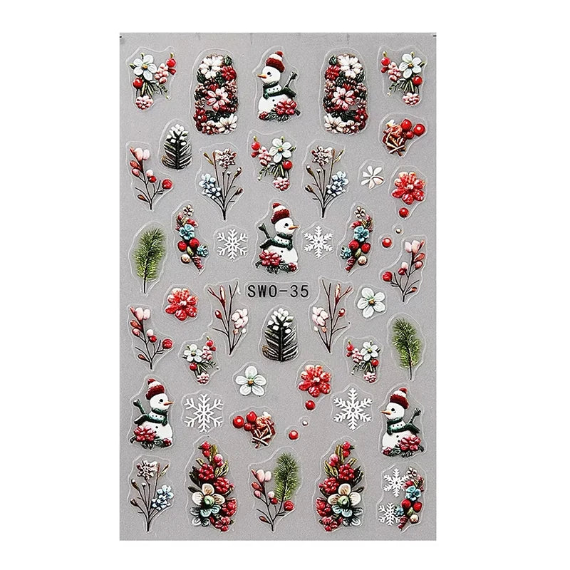 Festive Christmas Holiday Nail Art Decals - 53