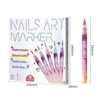 12-Piece Waterproof Nail Art Graffiti Marker Pens for DIY Designs
